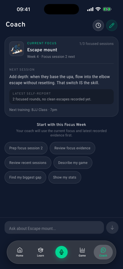 Coach chat that knows your whole game